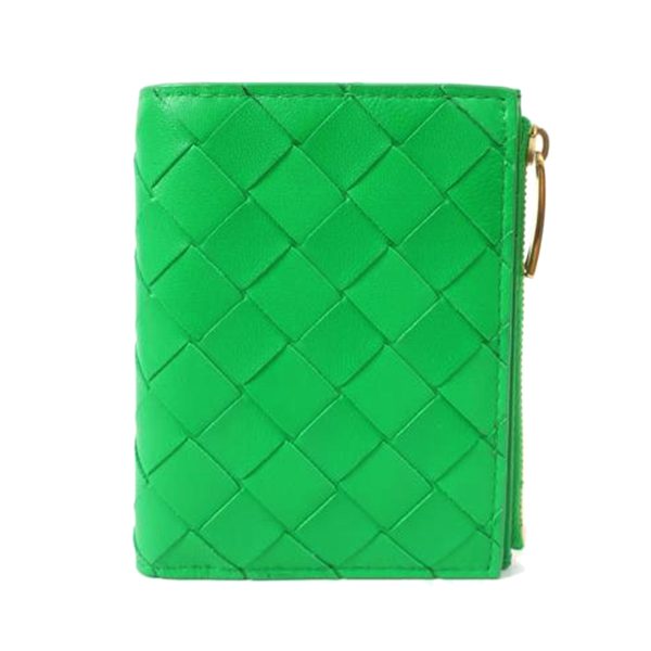 77321 1 BOTTEGA VENETA Two fold Zipper Pocket Wallet Paraquito