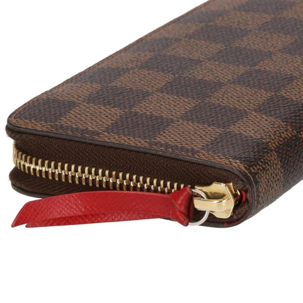 77377 3 Louis Vuitton Portefeuil Clemence Damier Wallet Brown