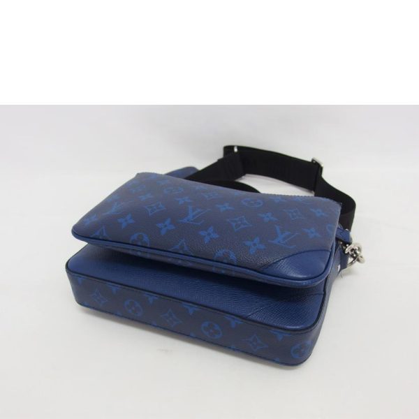 77392 3 Louis Vuitton Trio Messenger Bag Taigarama Cobalt Blue