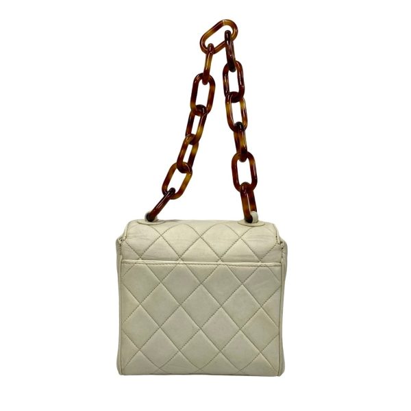 773a773 21409 5 Chanel Matelasse Coco Mark Lambskin Mini Handbag White Brown