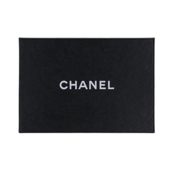 77565 7 Chanel Coco Mark Bi Fold Wallet Bag Black