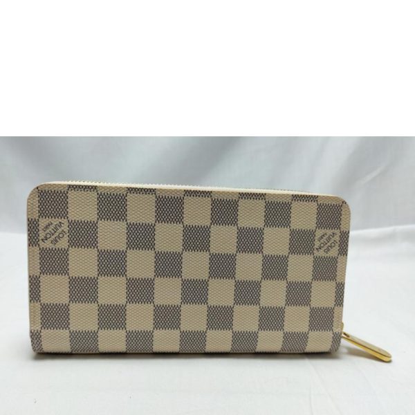 77891 2 Louis Vuitton Zippy Wallet Damier Azur Brown