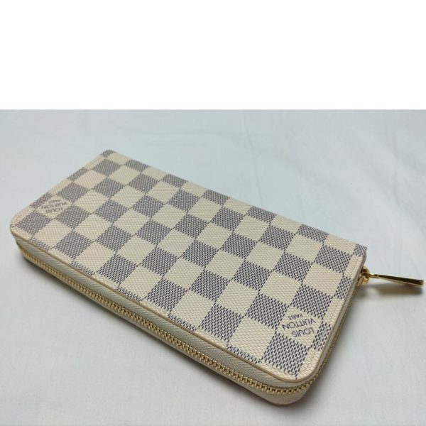 77891 3 Louis Vuitton Zippy Wallet Damier Azur Brown