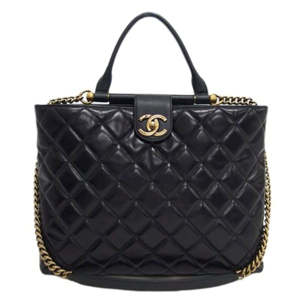 77992 1 Chanel Matelasse 2WAY Chain Shoulder Bag Black