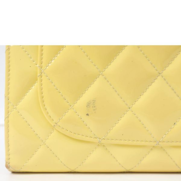 78011 3 Chanel Enamel Tri fold Wallet Yellow