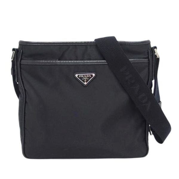 78163 1 Prada Nylon Shoulder Bag Black