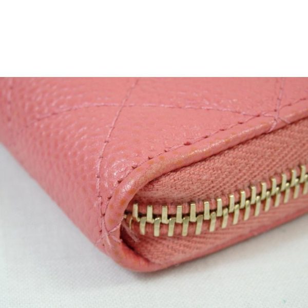 78172 6 Chanel Matelassé Caviar Skin Round Zipper Long Wallet