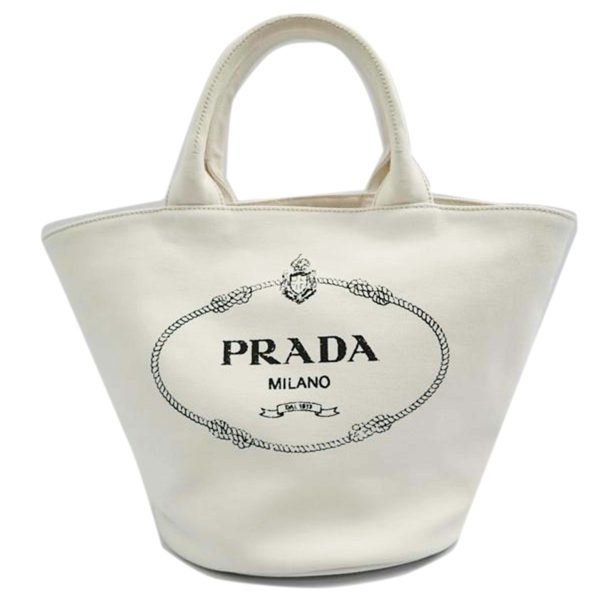 78173 1 Prada Canapa Bianco Tote Bag White