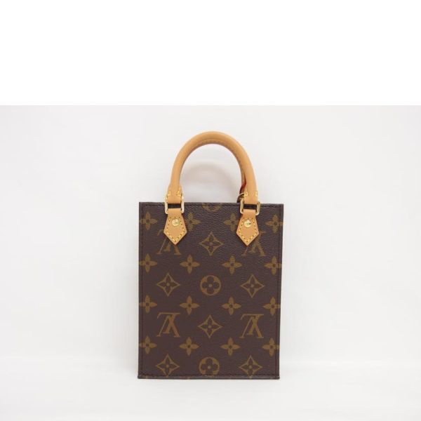 78191 2 Louis Vuitton Petite Sac Plat Handbag Monogram Brown