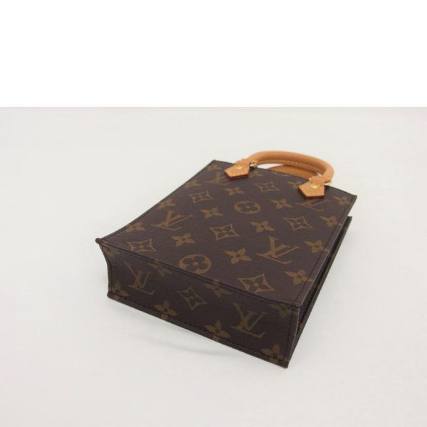 78191 3 Louis Vuitton Petite Sac Plat Handbag Monogram Brown