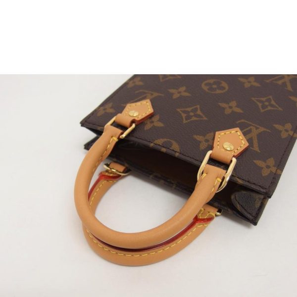 78191 4 Louis Vuitton Petite Sac Plat Handbag Monogram Brown