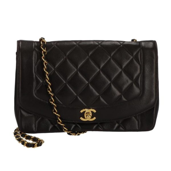 78194 1 Chanel Diana Flap Chain Shoulder Bag Black