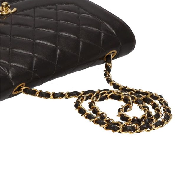 78194 4 Chanel Diana Flap Chain Shoulder Bag Black