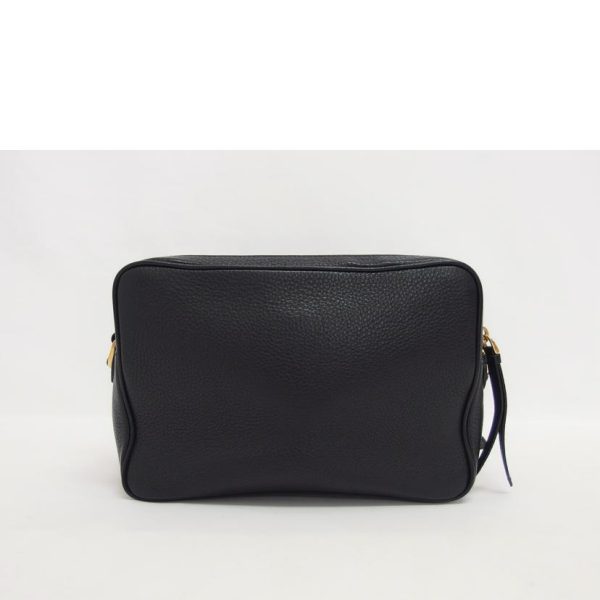 78207 2 Prada W Zip Leather Shoulder Bag Black