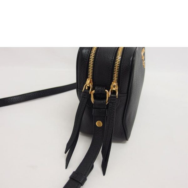 78207 5 Prada W Zip Leather Shoulder Bag Black