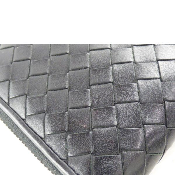 78380 9 Bottega Veneta Intrecciato Round Zipper Long Wallet Black