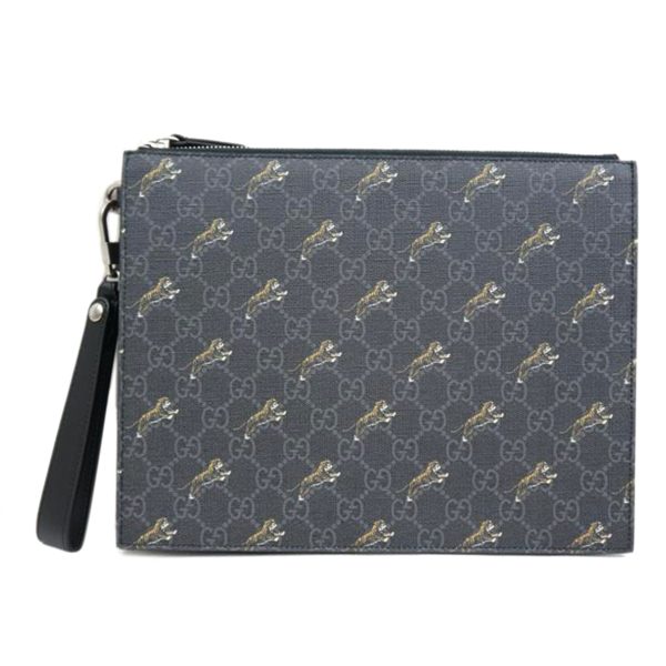 78528 1 Gucci GG Supreme Clutch Bag Black