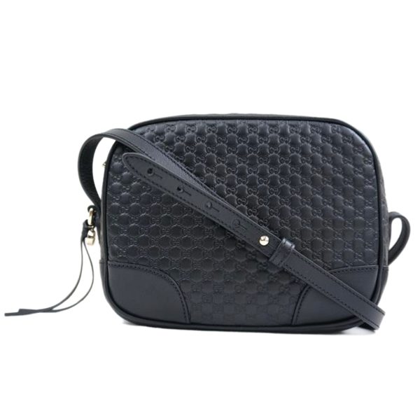 78597 1 Gucci Micro Guccissima Leather Shoulder Bag Black