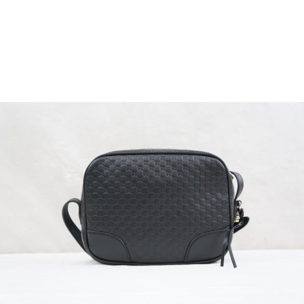 78597 2 Gucci Micro Guccissima Leather Shoulder Bag Black