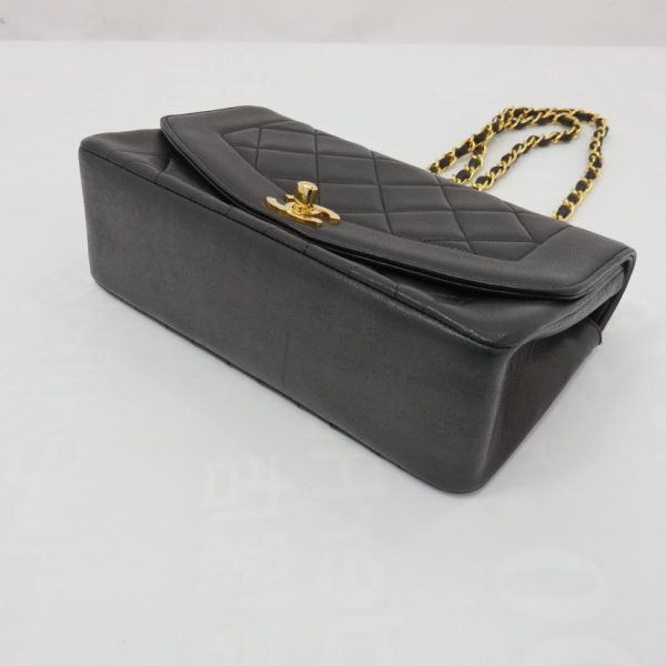 78873 4 Chanel Lambskin Chain Shoulder Bag Black