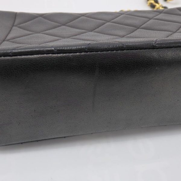 78873 8 Chanel Lambskin Chain Shoulder Bag Black