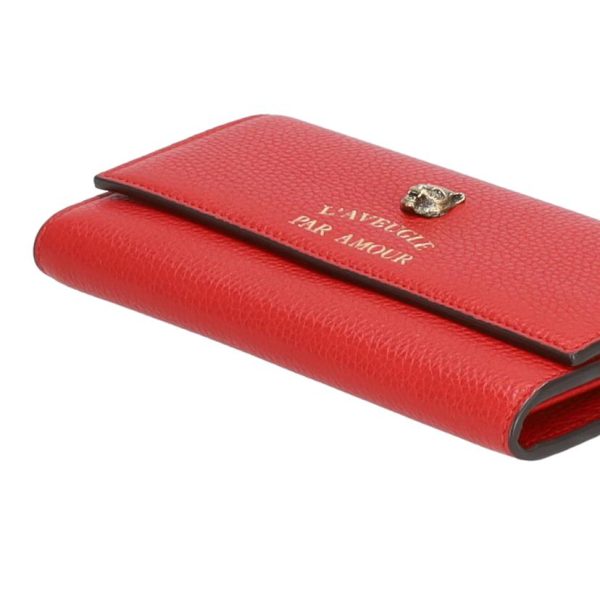 78910 3 GUCCI Animalie Continental Wallet Red