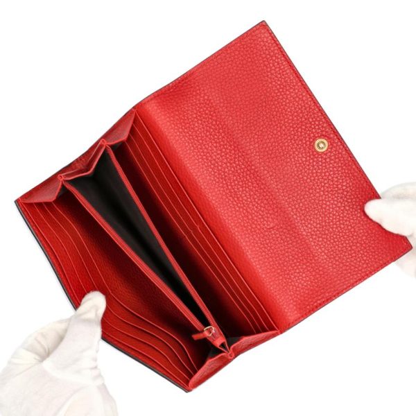 78910 5 GUCCI Animalie Continental Wallet Red