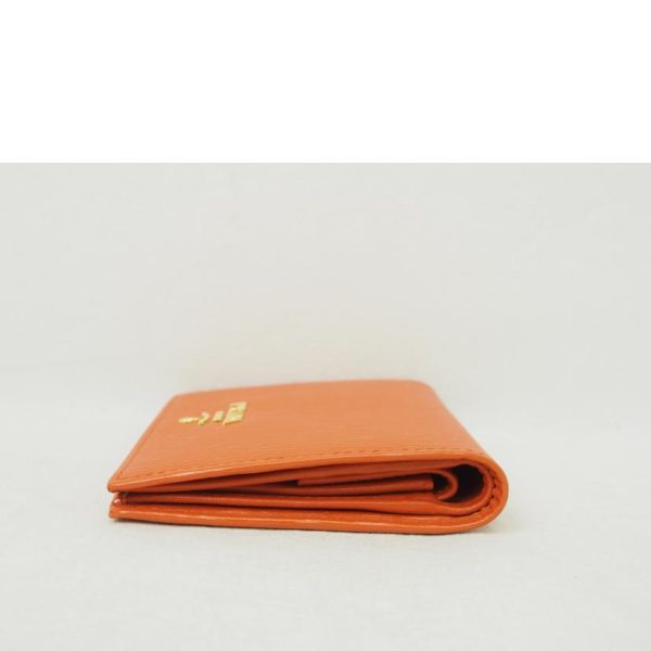 78967 3 Prada Saffiano 2 Fold Wallet Orange