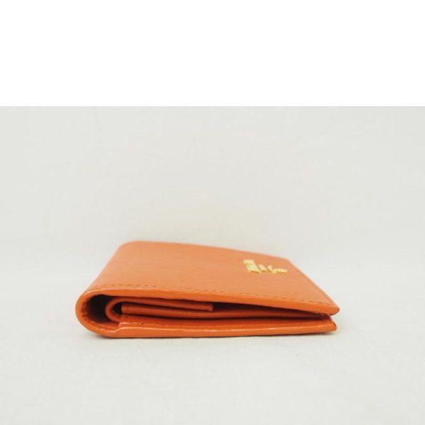 78967 4 Prada Saffiano 2 Fold Wallet Orange