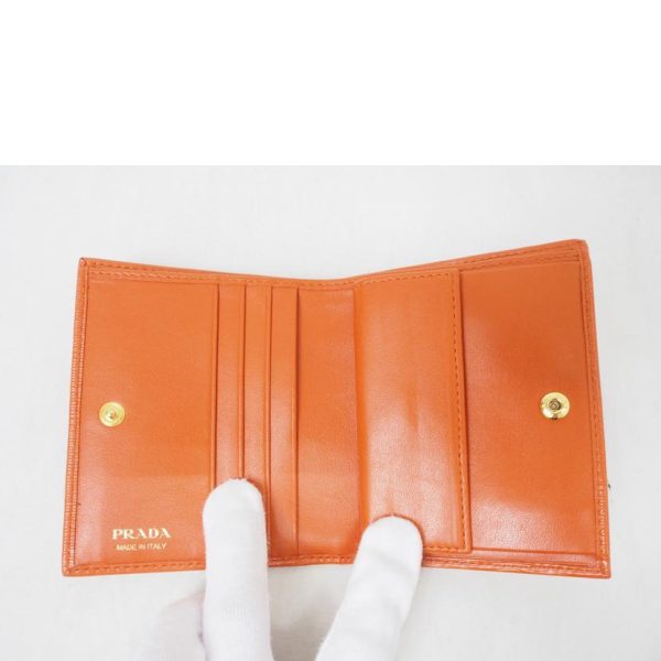 78967 7 Prada Saffiano 2 Fold Wallet Orange