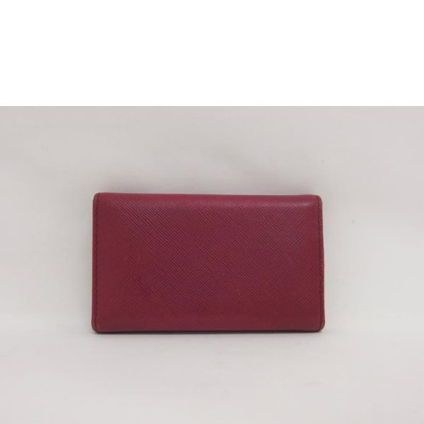 79013 2 Prada Saffiano 6 Key Case Bag Wine Red