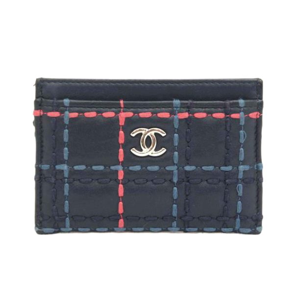 79272 1 Chanel Wild Stitch Card Case Bag Black