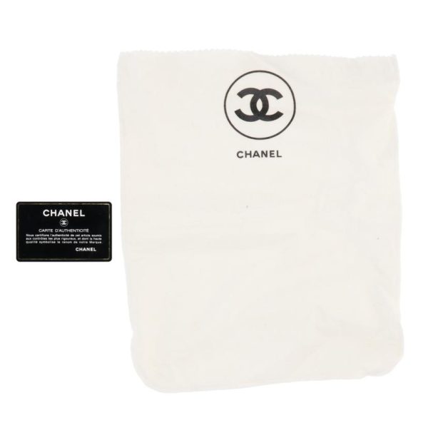 79344 6 Chanel Canvas W Flap Chain Shoulder Bag Black