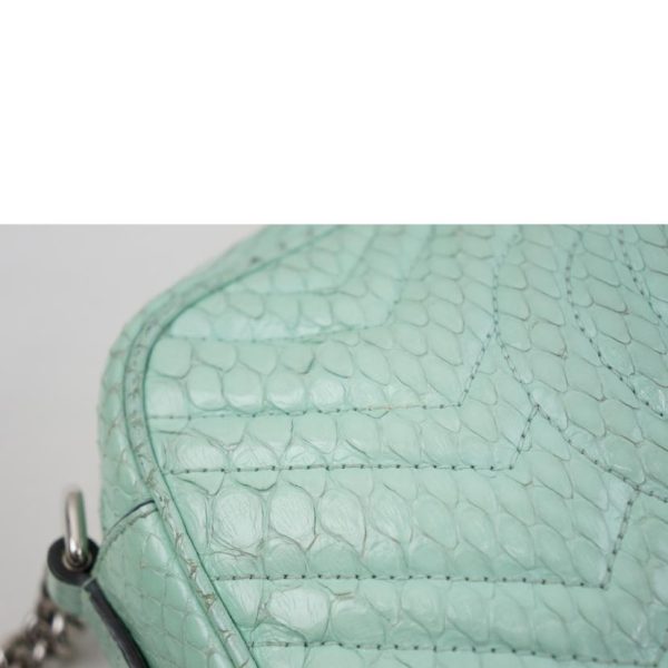 79416 7 Gucci Python Leather GG Marmont Chain Shoulder Bag