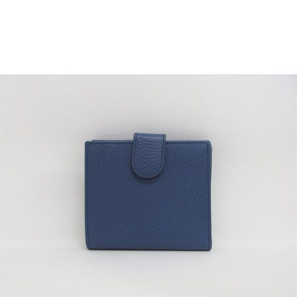 79679 2 Gucci Interlocking G W Hook Leather Bi Fold Wallet Blue