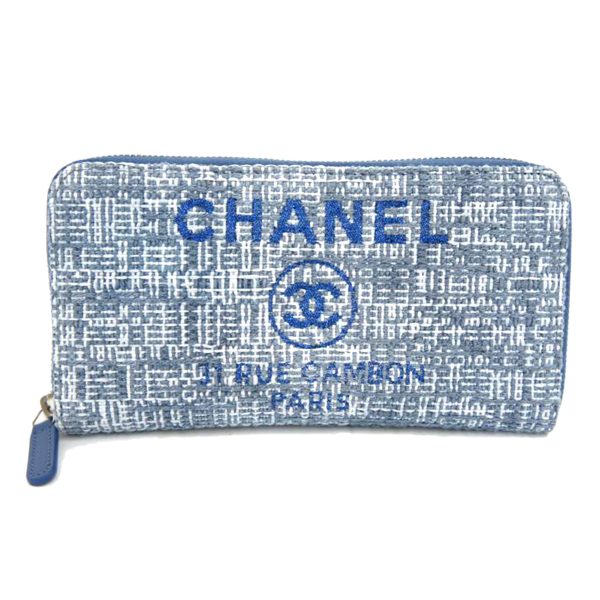 79794 1 CHANEL Deauville Zip Wallet Beige