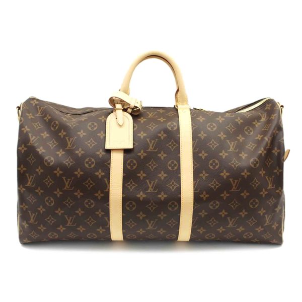 79839 1 Louis Vuitton Keepall Bandouliere 55 Monogram Duffel Bag Brown