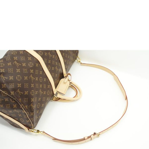 79839 4 Louis Vuitton Keepall Bandouliere 55 Monogram Duffel Bag Brown