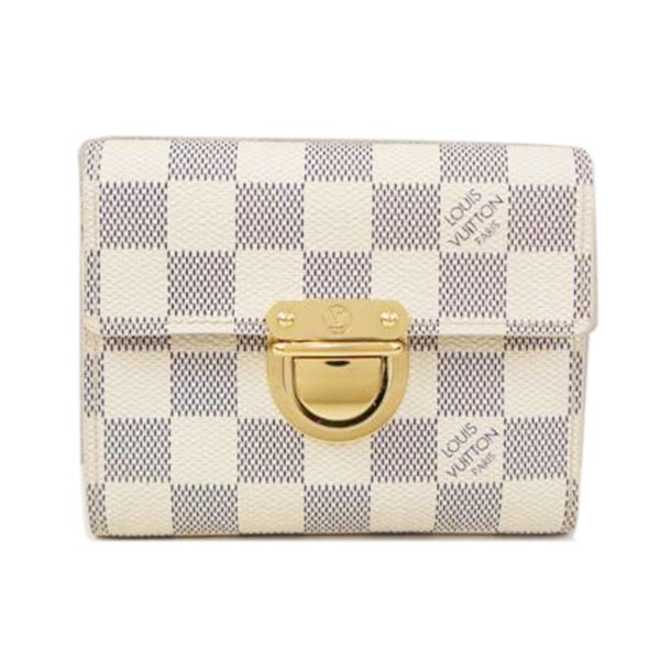 79850 1 Louis Vuitton Portefeuille Koala Damier Azur Wallet Bag White