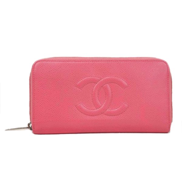 79867 1 Chanel Caviar Round Zip Wallet Black