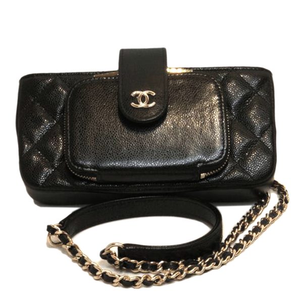 79886 1 Chanel Matelasse Chain Wallet Case Black