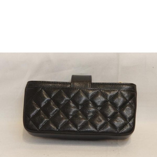 79886 2 Chanel Matelasse Chain Wallet Case Black