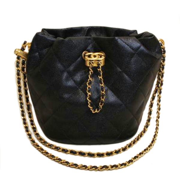 79893 1 Chanel Matelasse Bucket Bag Navy