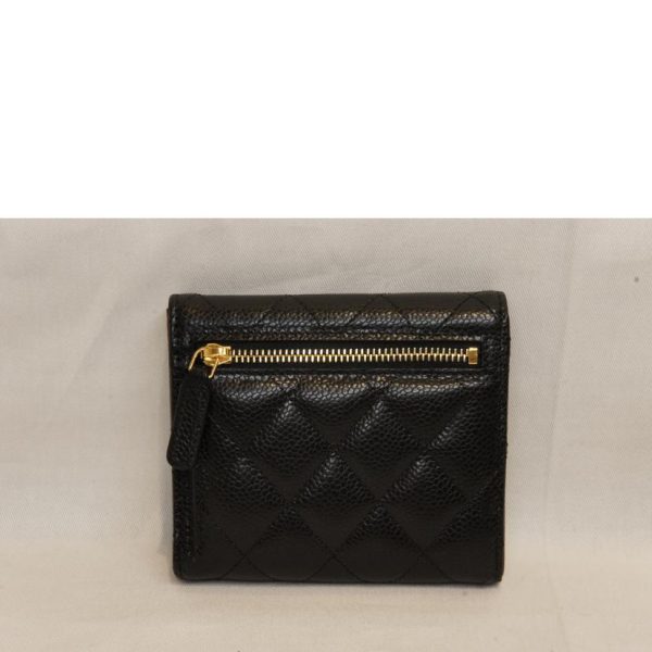 79909 2 Chanel Caviar Small Flap Wallet Bag Black