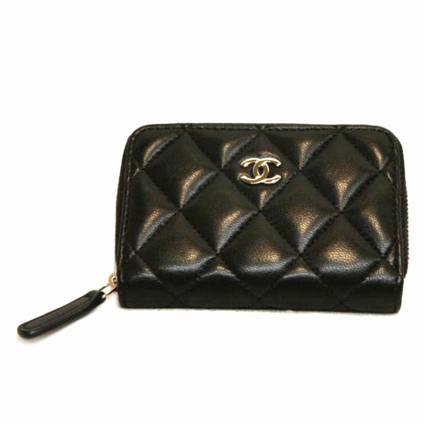 79916 1 Chanel Lambskin Matelasse Coin Case Black