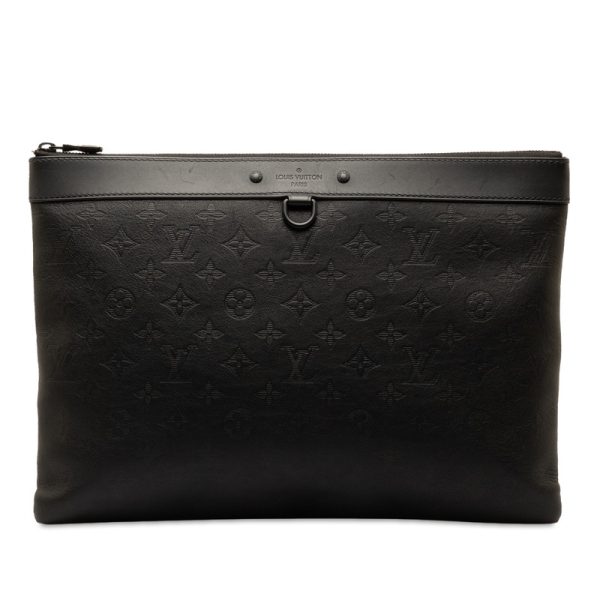 7rbmzgud0zez6imx 1 Louis Vuitton Shadow Pochette Discovery GM Clutch Bag Black