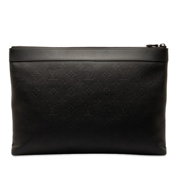 7rbmzgud0zez6imx 3 Louis Vuitton Shadow Pochette Discovery GM Clutch Bag Black