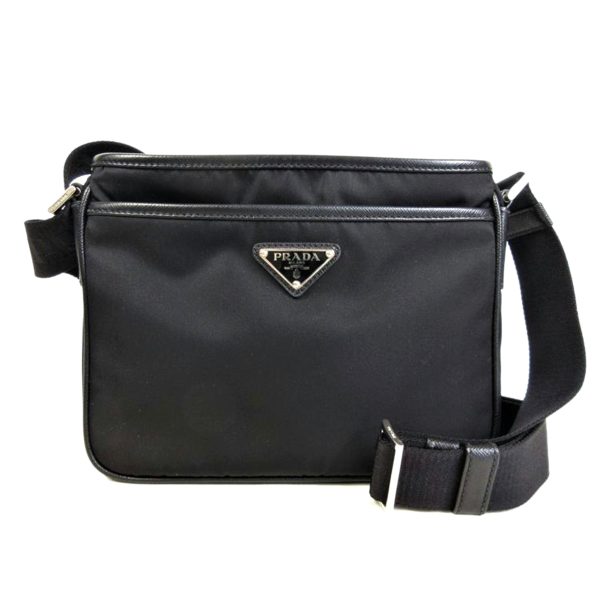 80032 1 Prada Nylon Shoulder Bag Black