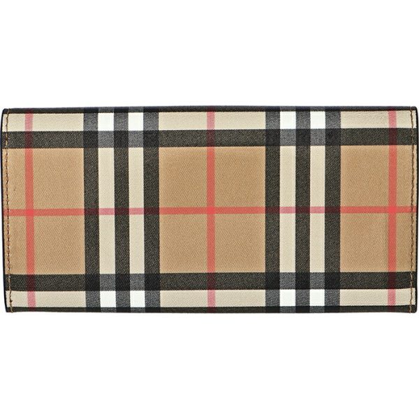 8005385 2 BURBERRY Vintage Check Leather Long Wallet Black