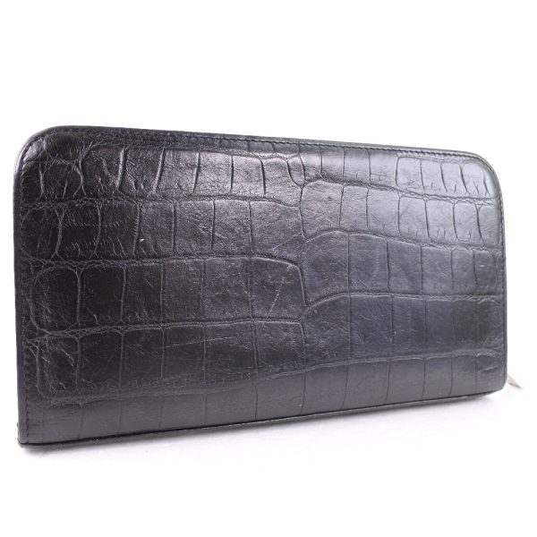 80090208 3 SAINT LAURENT PARIS Long Wallet Embossed Calf Black